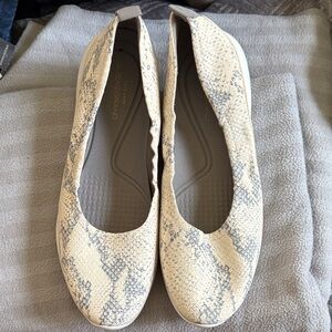 Cole Haan Neutral Snakeskin-Pattern Ballet Flats